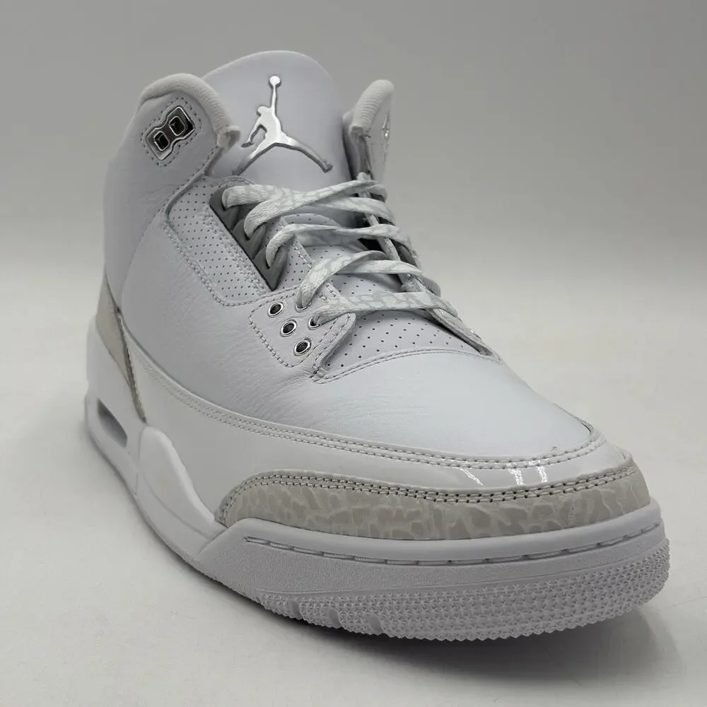 Nike Air Jordan 3 Retro White Silver Sneakers CT8532 111 Men Size 11 NEW
